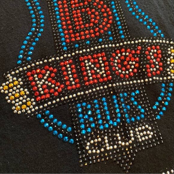 Next Level BB King’s Blues Club Nashville Rhinestone Bedazzled T-shirt Medium - Picture 3 of 7